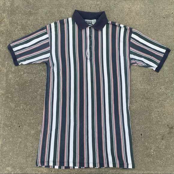 Bugle Boy Shirts Vintage 99s Bugle Boy Polo Mens Medium Striped